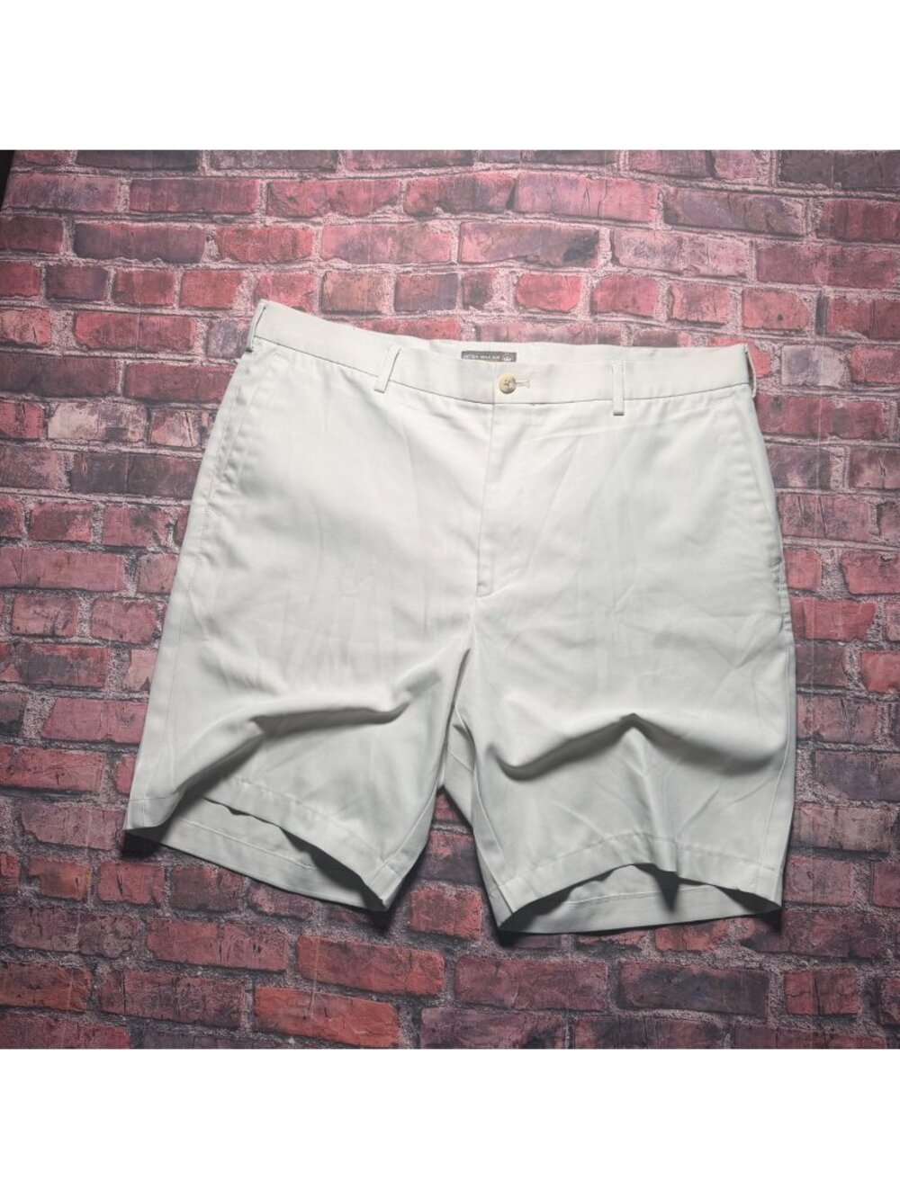 Peter Millar Men Salem Performance Golf Crown Sport Shorts Tan Khaki Chino 36